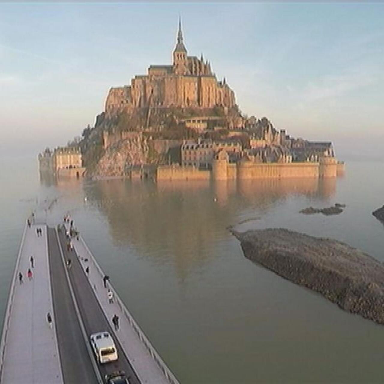 High Tide Mont St Michel France imgdink